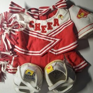 Build A Bear Workshop BABW Red and White Cheerleader Outfit Shoes & Accessories